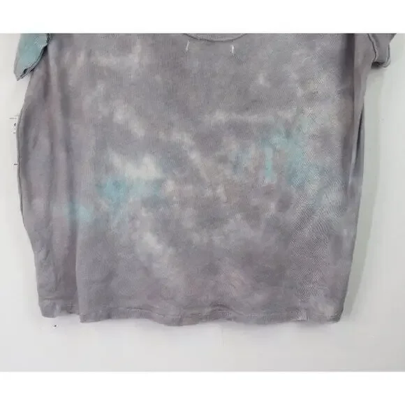 NWT Free People All Mine Tie Dye Tee Shirt Cotton V-Neck Grey Storm Medium - Picture 10 of 10